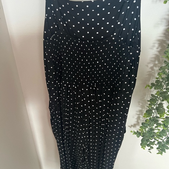 Old Navy, black and white polka dot jumpsuit. - Picture 2 of 2